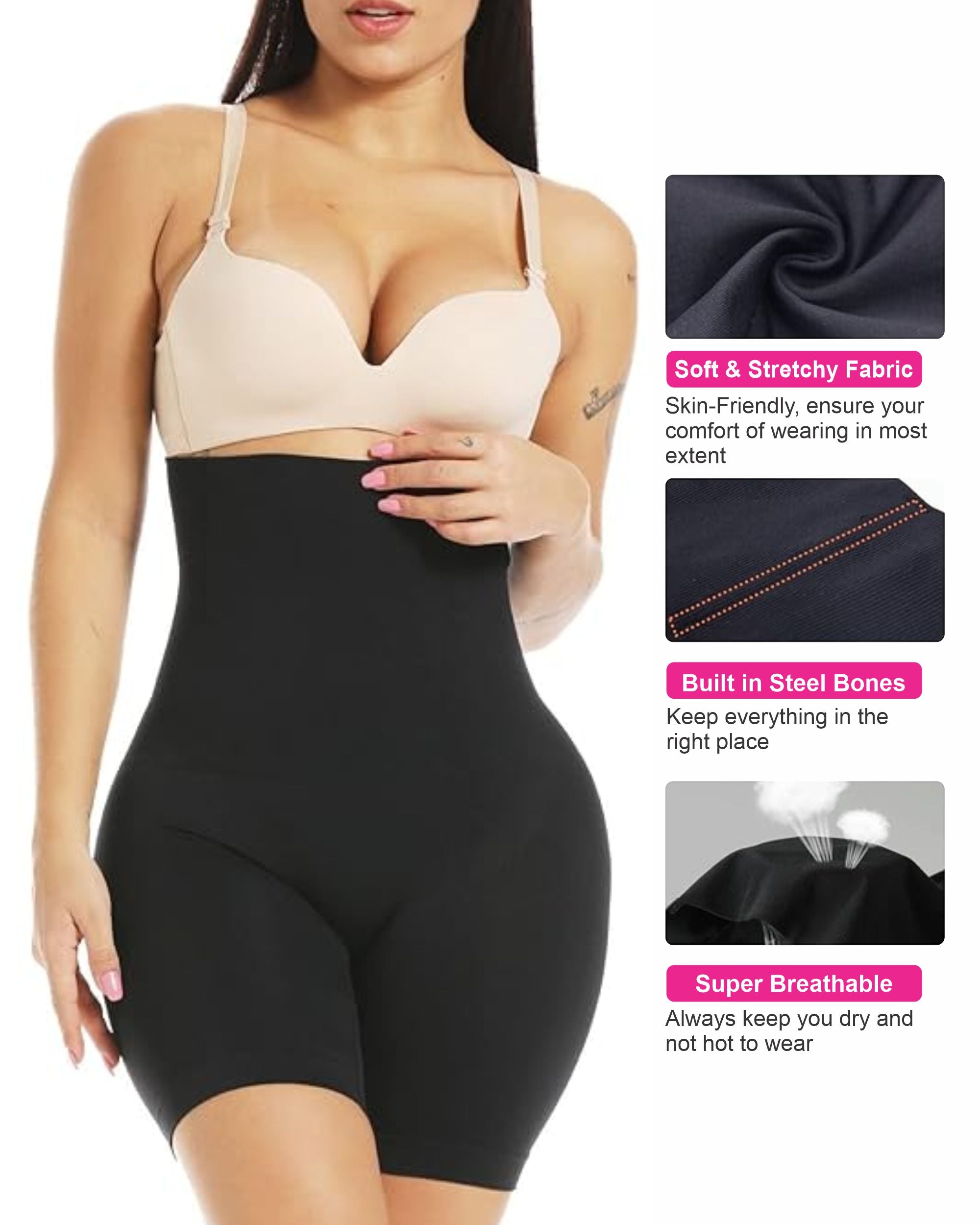 High Waist Seamless Body Shaper Shorts for Women