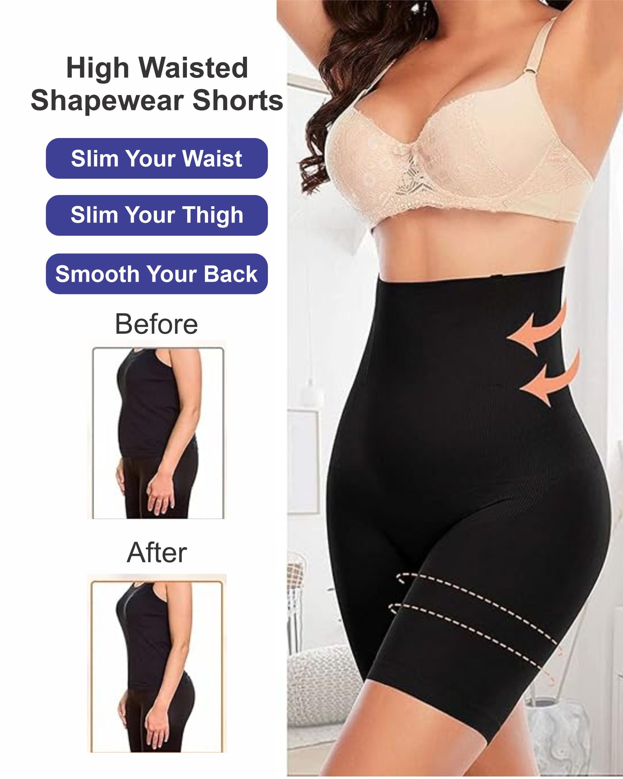 High Waist Seamless Body Shaper Shorts for Women